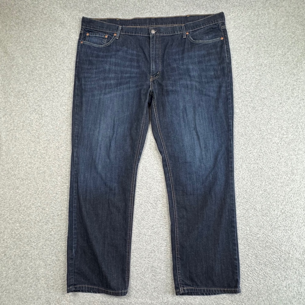 Levis 541 Athletic Taper Mens Jeans Dark Wash Indigo 48x32 Casual Denim Whiskers